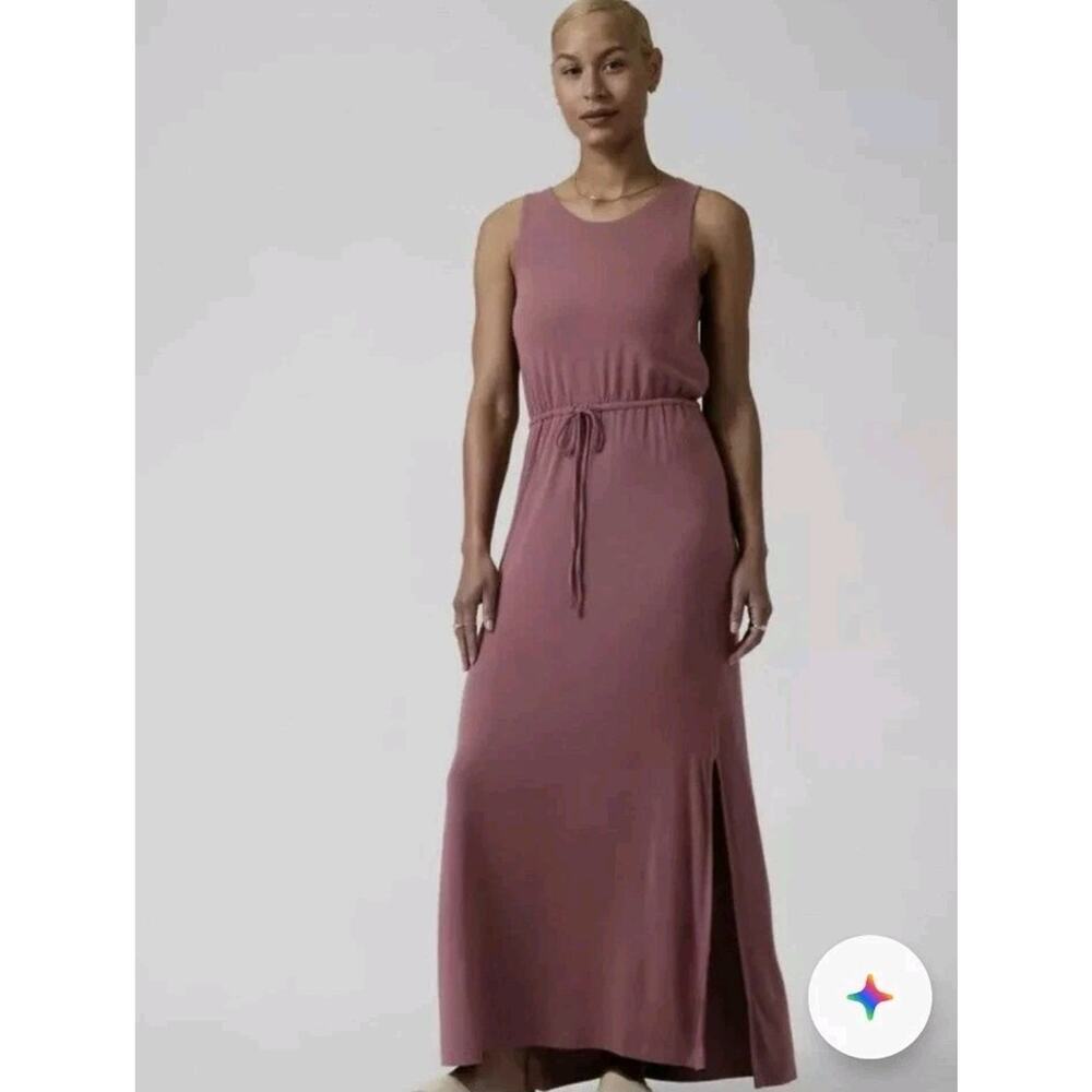 Athleta Purple Keyhole Sleeveless Minimalist Modal Blend Maxi Dress Size Small